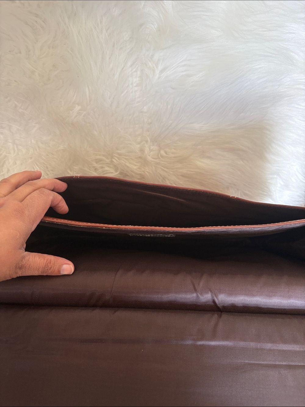 Vintage Pelle Studio Brown Leather Messenger Briefcase with Detachable Strap - Picture 3 of 4